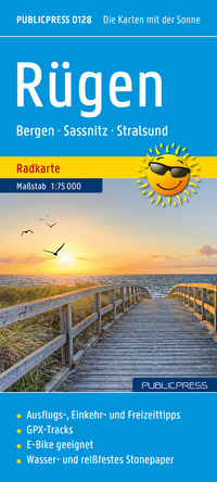 Vorderes Coverbild Rügen, Radkarte 1:75.000, Publicpress