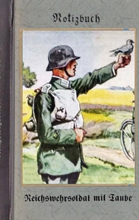 Vorderes Coverbild Vintage Historical Art Notebook: Reichswehrsoldat mit Taube (Notizbuch)