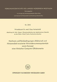 Vorderes Coverbild Nachweis und Reizbedingungen olfaktorisch und rhinosensibel evozierter Hirnrindensummenpotentiale sowie Konzept einer klinischen Computer-Olfaktometrie