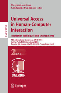 Vorderes Coverbild Universal Access in Human-Computer Interaction. Interaction Techniques and Environments