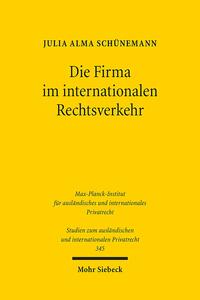 Vorderes Coverbild Die Firma im internationalen Rechtsverkehr