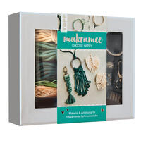 Vorderes Coverbild Makramee-Schmuckset „Choose Happy“ (Petrol/Natur)