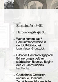 Vorderes Coverbild Erinnerungsarbeit. Universität der Künste Berlin