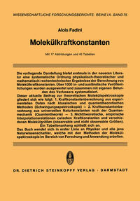 Vorderes Coverbild Molekülkraftkonstanten