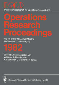 Vorderes Coverbild Operations Research Proceedings 1982
