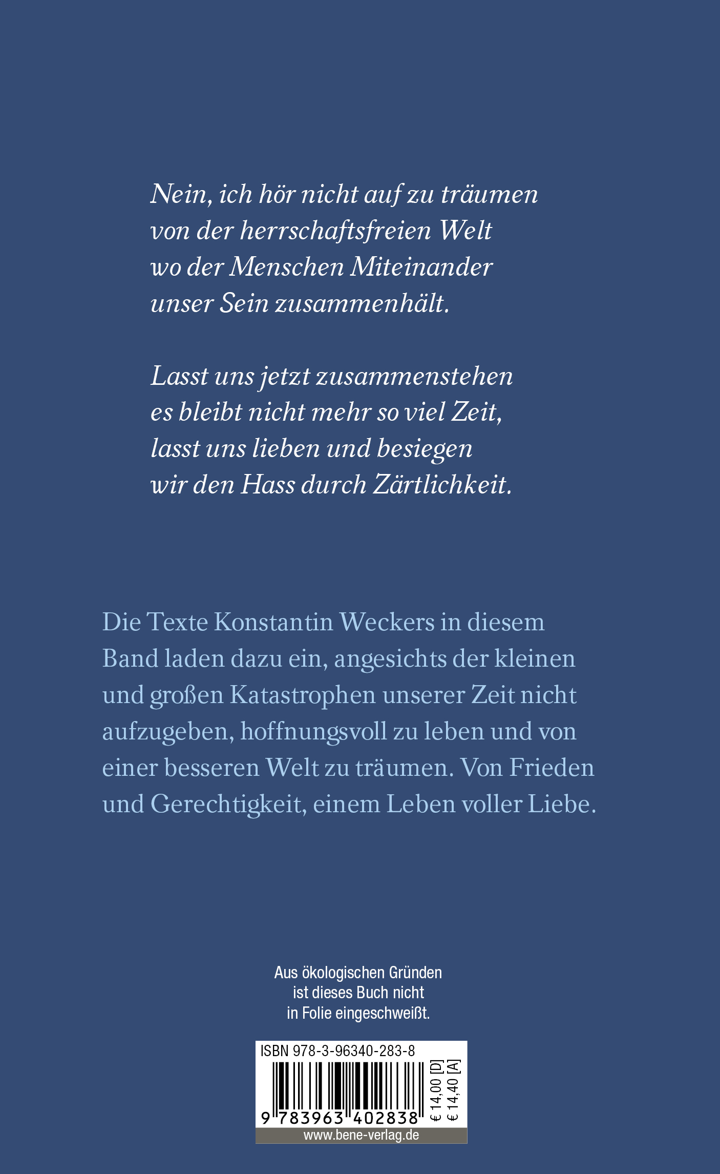 Rückseitencover Wir werden weiter träumen