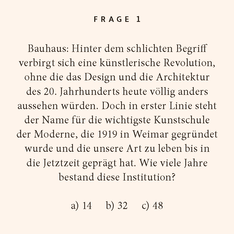 Beispielinhalt (Bild) Bauhaus-Quiz