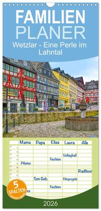 Vorderes Coverbild Familienplaner 2026 - Wetzlar - Eine Perle im Lahntal mit 5 Spalten (Wandkalender, 21 x 45 cm) CALVENDO