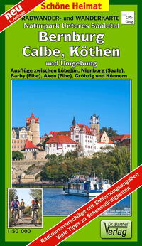 Vorderes Coverbild Radwander- und Wanderkarte Naturpark Unteres Saaletal, Bernburg, Calbe, Köthen und Umgebung