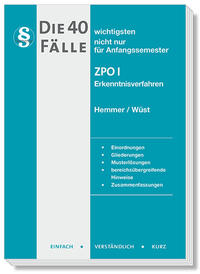 Vorderes Coverbild Die 40 Wichtigsten Fälle ZPO I