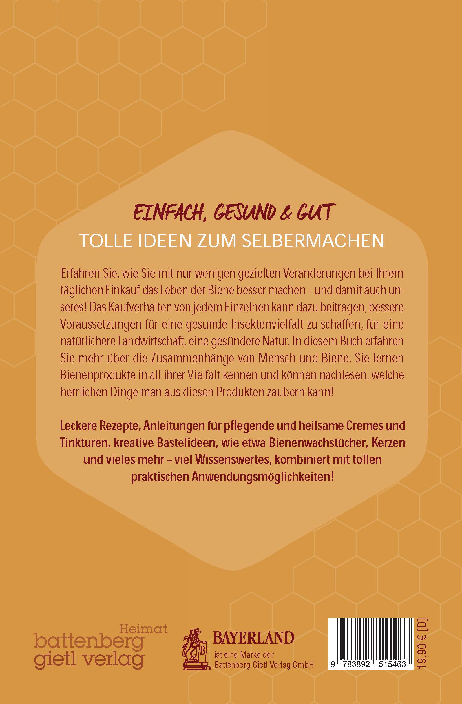 Rückseitencover Bienenschätze – Honig, Pollen, Propolis & Co.