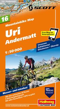 Vorderes Coverbild Hallwag Mountainbike-Karte 16 Uri 1:50.000