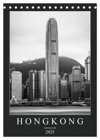 Vorderes Coverbild Hongkong schwarzweiß (Tischkalender 2025 DIN A5 hoch), CALVENDO Monatskalender
