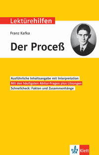 Vorderes Coverbild Klett Lektürehilfen Franz Kafka, Der Proceß