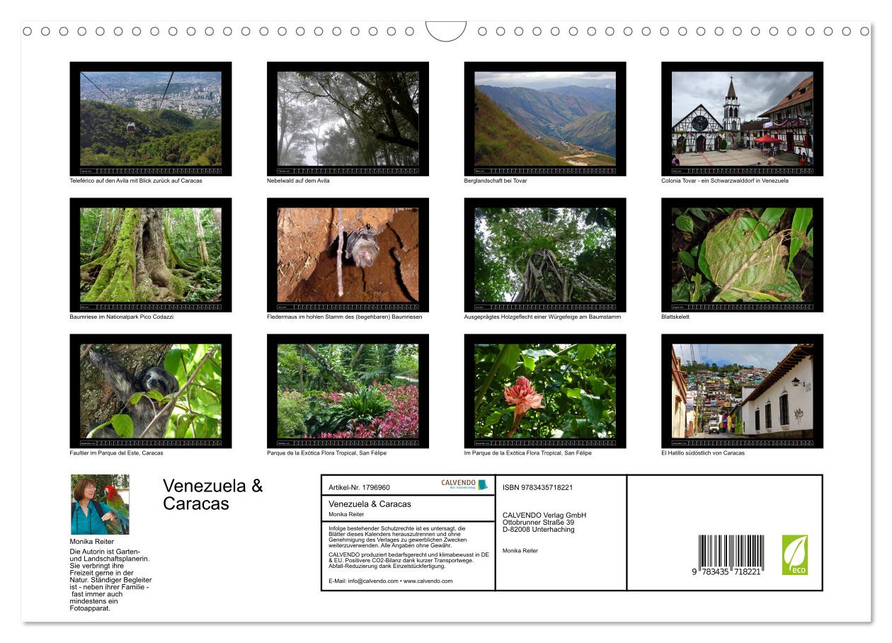 Beispielinhalt (Bild) Venezuela & Caracas (Wandkalender 2025 DIN A3 quer), CALVENDO Monatskalender
