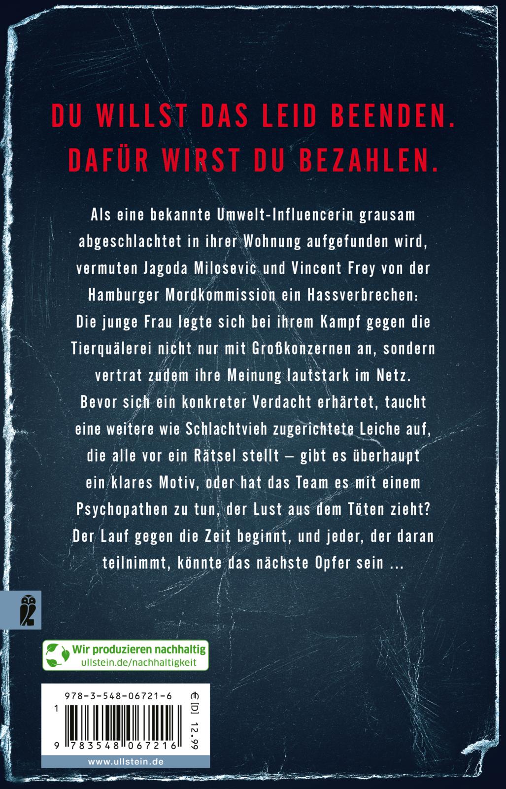 Rückseitencover Agonie (Milosevic und Frey ermitteln 2)