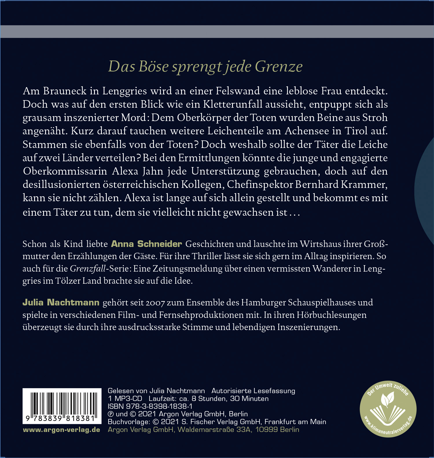 Rückseitencover Grenzfall – Der Tod in ihren Augen