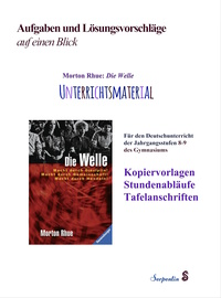 Vorderes Coverbild Morton Rhue: Die Welle. Unterrichtsmaterial für den Deutschunterricht der Jahrgangsstufen 8-9 des Gymnasiums: Kopiervorlagen, Stundenabläufe, Tafelanschriften. Aufgaben und Lösungsvorschläge auf einen Blick.