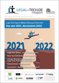 Vorderes Coverbild Legal Tech-Magazin 1/22