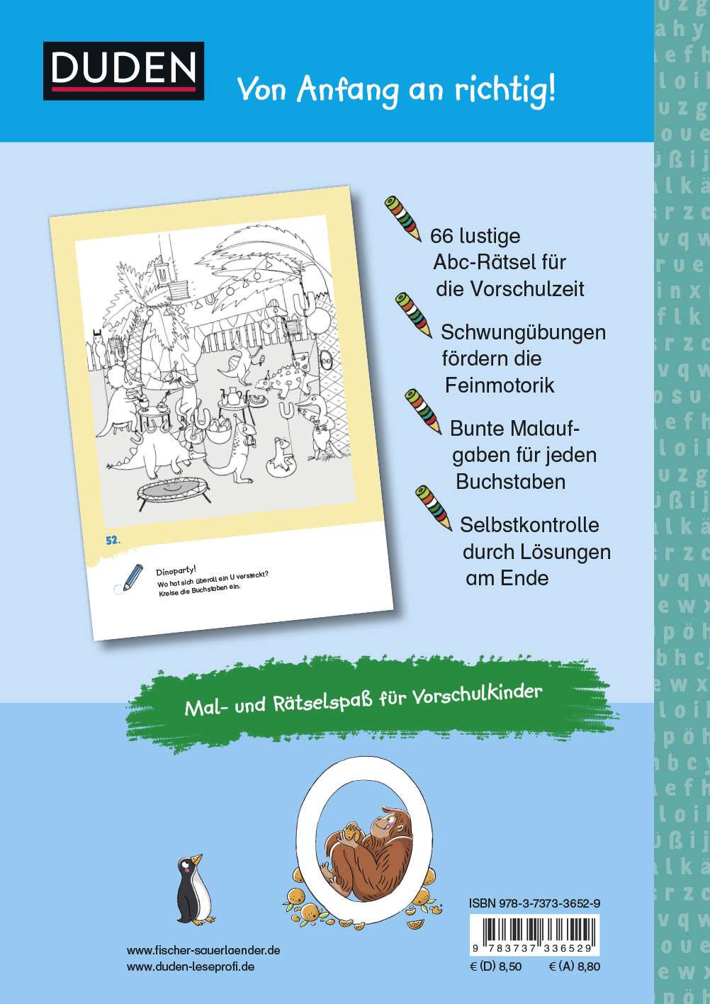Rückseitencover Duden Leseprofi – Buchstabenspaß für die Vorschule