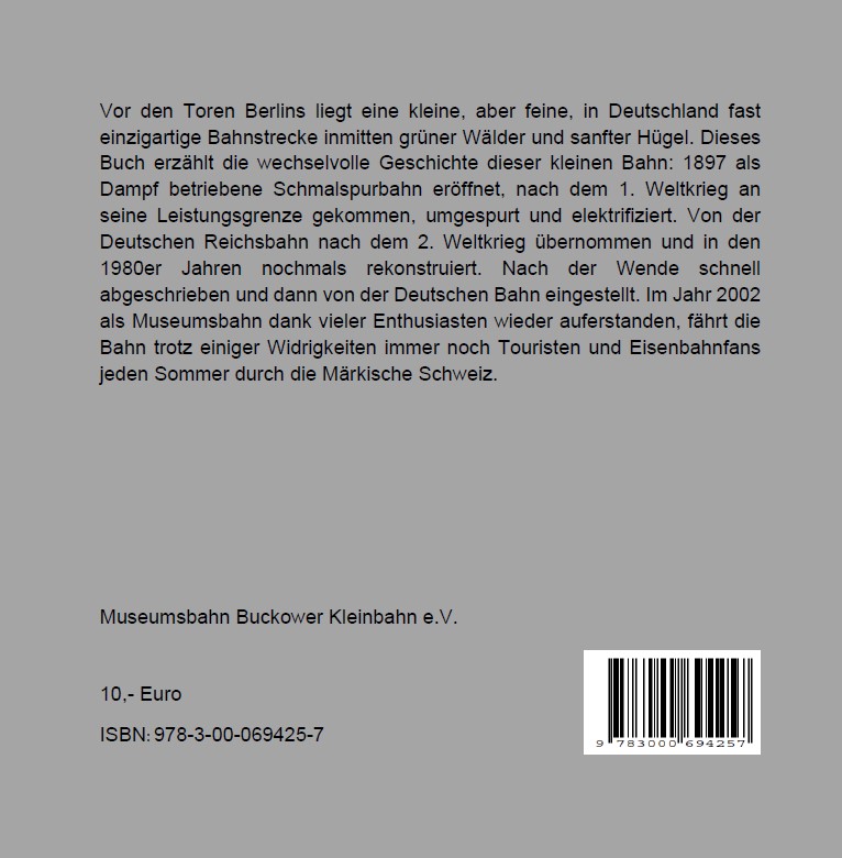Rückseitencover Buckower Kleinbahn