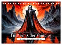 Vorderes Coverbild Finsternis der Vampire - Mystischer düsterer Fantasy Kalender (Tischkalender 2026 DIN A5 quer), CALVENDO Monatskalender