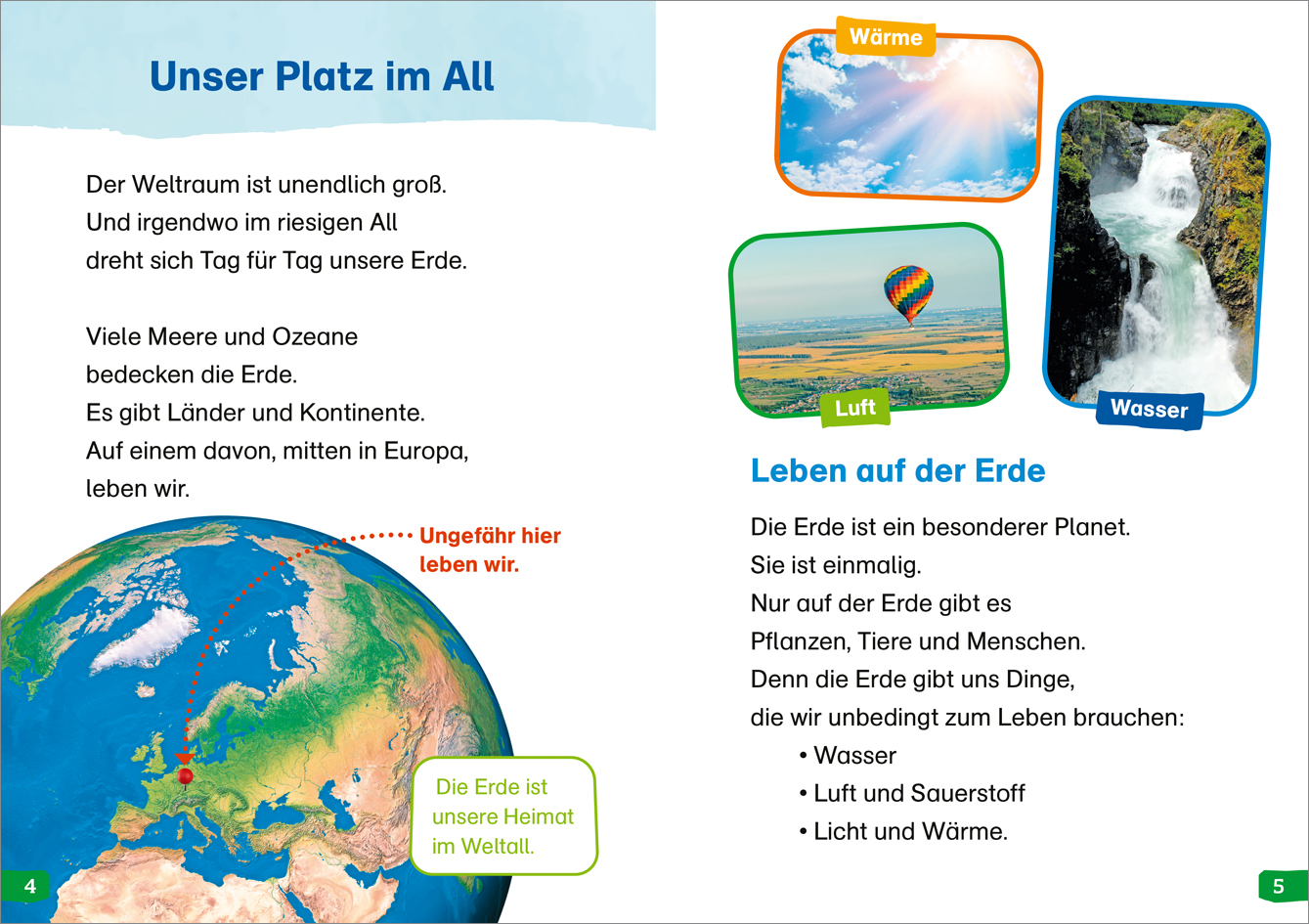 Beispielinhalt (Bild) WAS IST WAS Erstes Lesen easy! Band 14. Entdecke unsere Erde