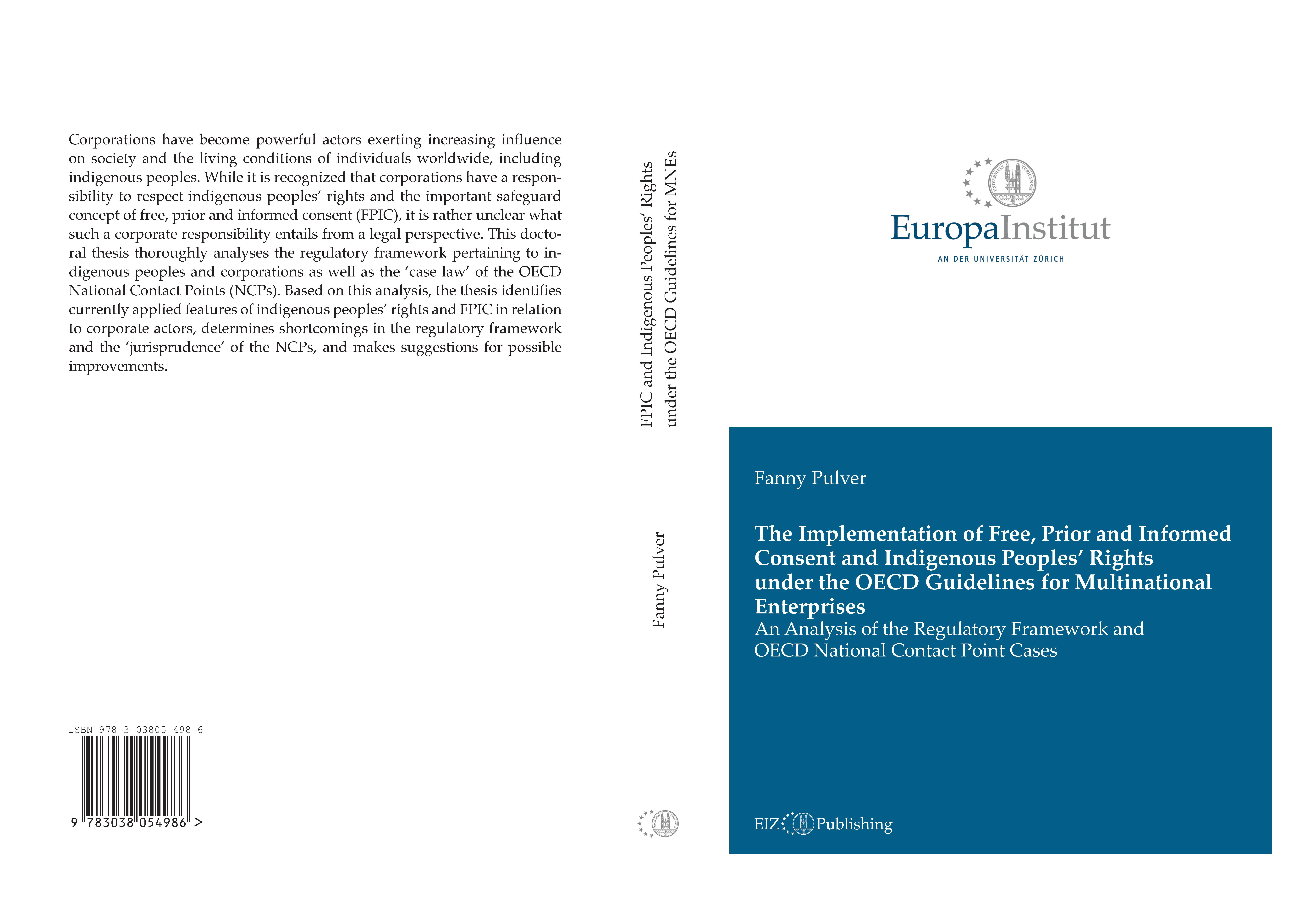 Gesamtes Coverbild The Implementation of Free, Prior and Informed Consent and Indigenous Peoples’ Rights under the OECD Guidelines for Multinational Enterprises