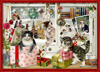 Vorderes Coverbild A4-Wandkalender - Katzen-Weihnacht