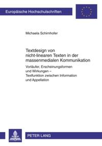 Vorderes Coverbild Textdesign von nicht-linearen Texten in der massenmedialen Kommunikation