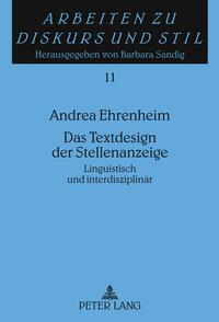 Vorderes Coverbild Das Textdesign der Stellenanzeige