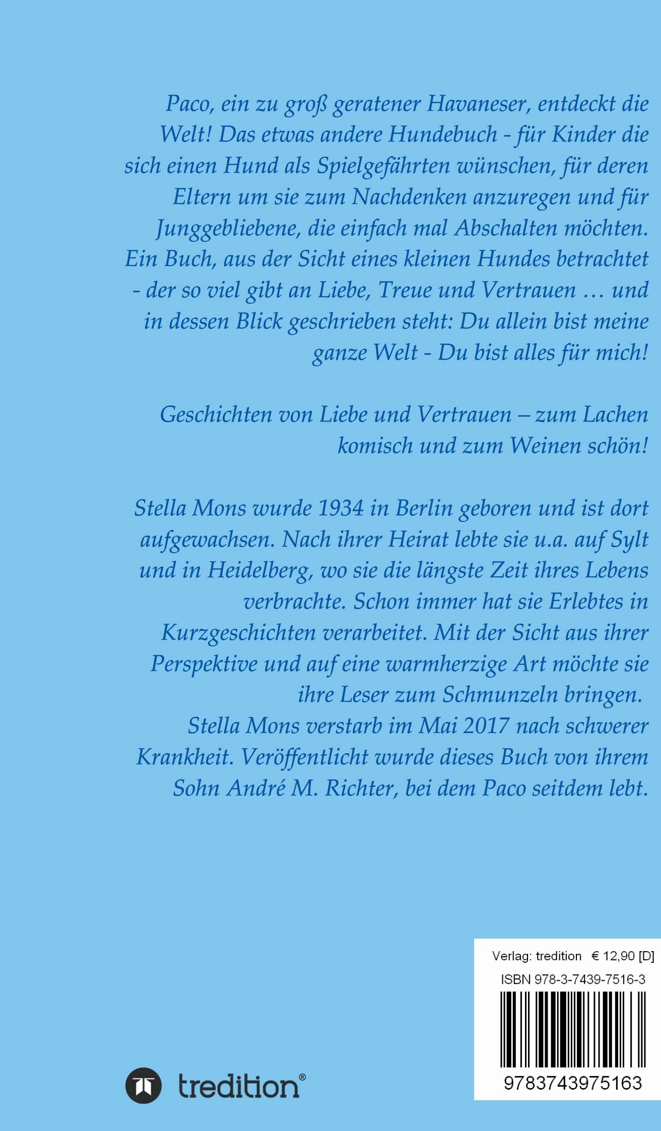 Rückseitencover Paco erzählt ...