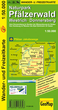Vorderes Coverbild Naturpark Pfälzerwald, Westrich, Donnersberg Wander- und Freizeitkarte