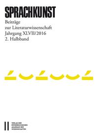Vorderes Coverbild Sprachkunst. Beiträge zur Literaturwissenschaft / Sprachkunst Jahrgang XLVII/2016 2.Halbband