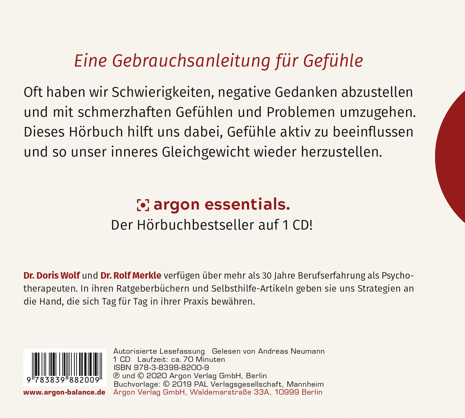 Rückseitencover Gefühle verstehen, Probleme bewältigen