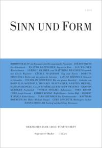 Vorderes Coverbild Sinn und Form 5/2018