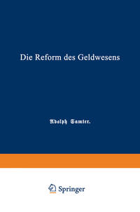 Vorderes Coverbild Die Reform des Geldwesens