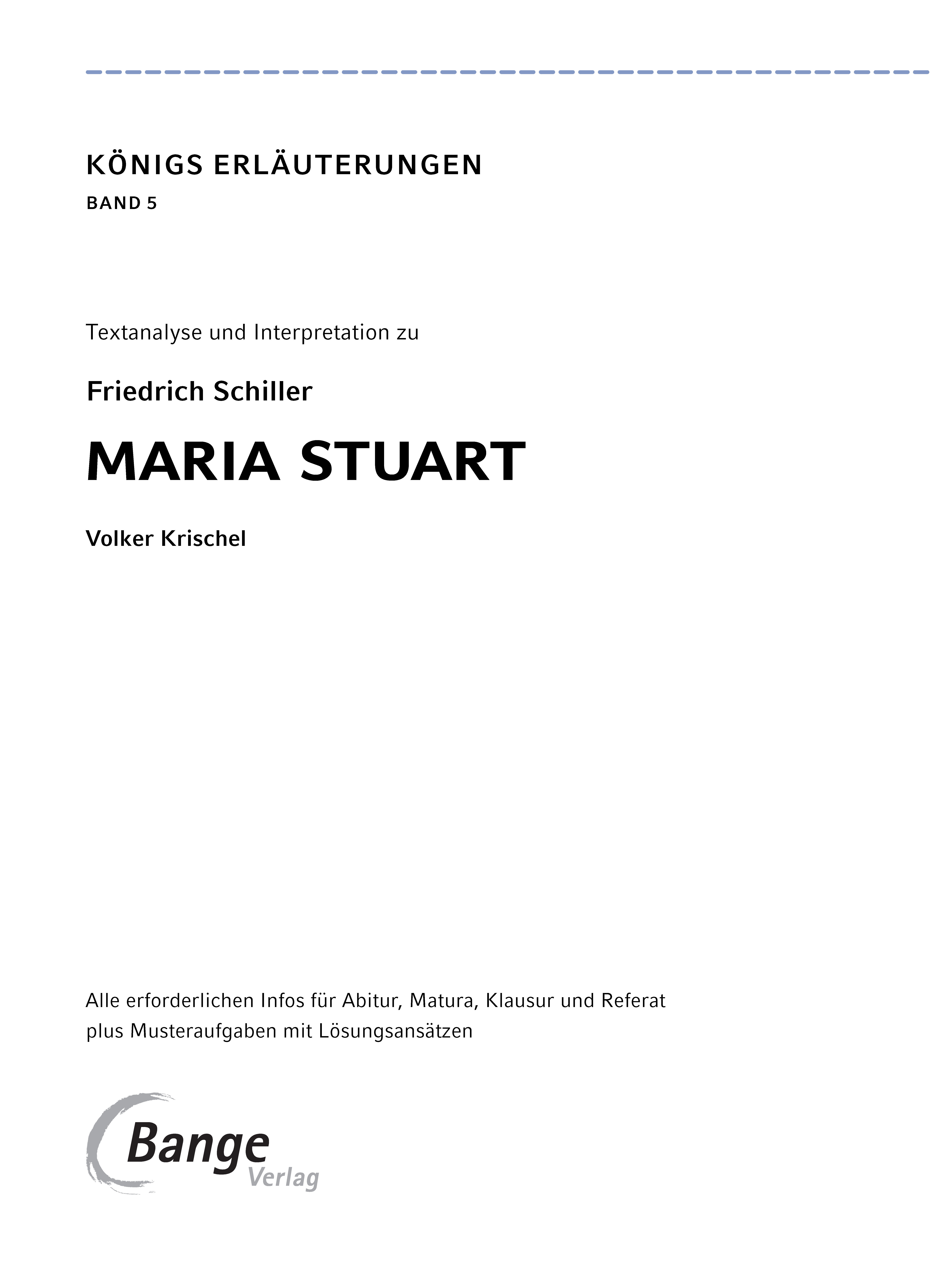 Beispielinhalt (Bild) Maria Stuart von Friedrich Schiller - Textanalyse und Interpretation