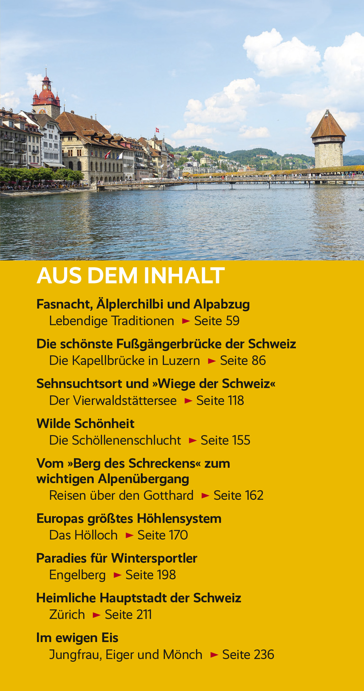 Beispielinhalt (Bild) TRESCHER Reiseführer Zentralschweiz