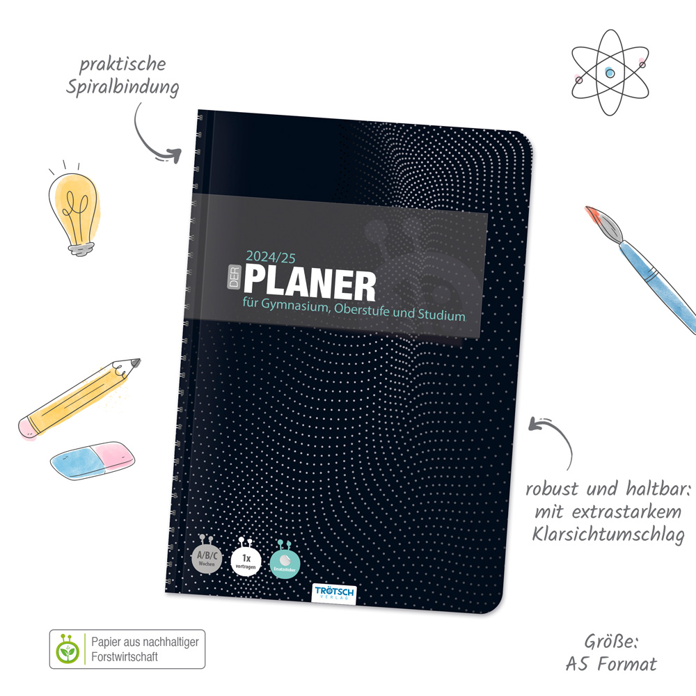 Beispielinhalt (Bild) Trötsch Gymnasialplaner Dark 24/25