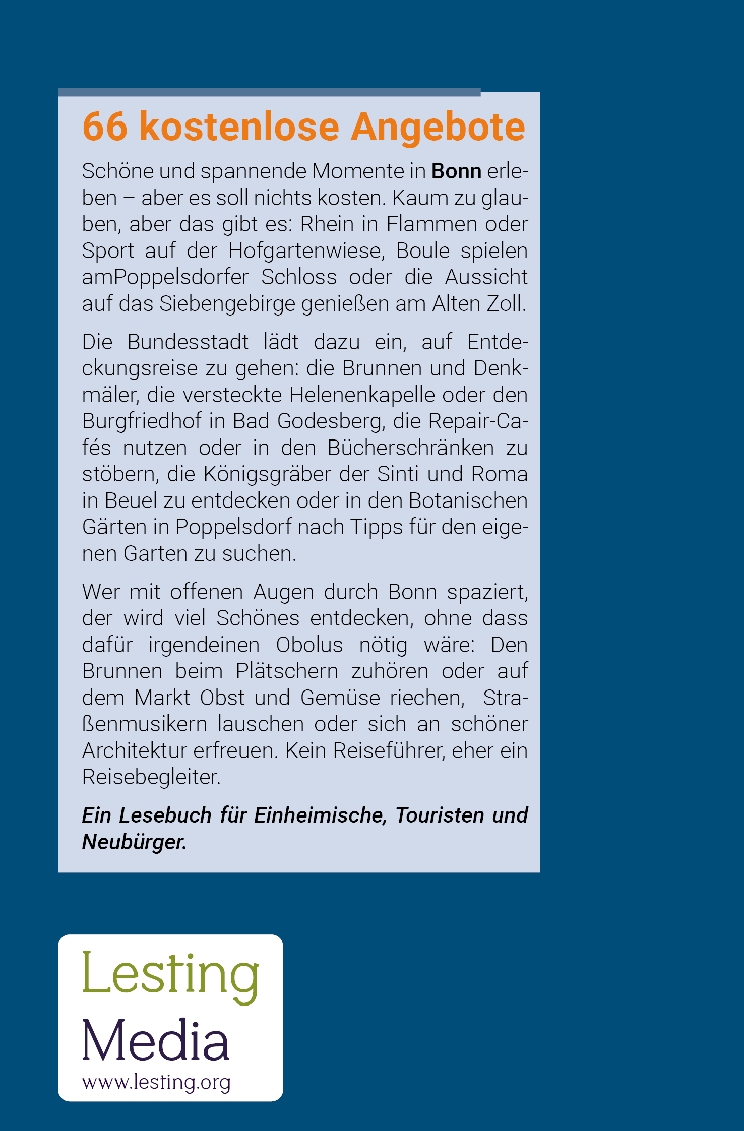 Rückseitencover Gratis durch Bonn