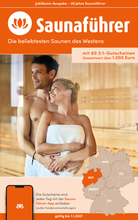 Vorderes Coverbild Westen NRW Saunaführer - Die 60 beliebtesten Saunen für den Westen / für NRW