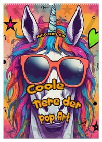 Vorderes Coverbild Coole Tiere der Pop Art (Wandkalender 2025 DIN A2 hoch), CALVENDO Monatskalender