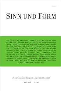 Vorderes Coverbild Sinn und Form 2/2020