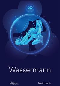 Vorderes Coverbild Sternzeichen Wassermann Notizbuch | Designed by Alfred Herler