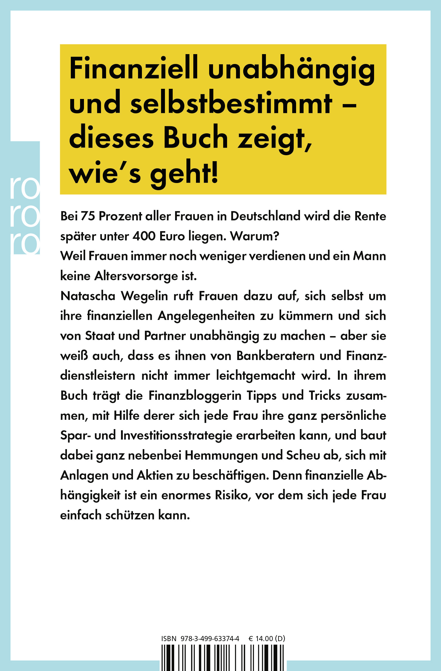 Rückseitencover Madame Moneypenny: Wie Frauen ihre Finanzen selbst in die Hand nehmen können