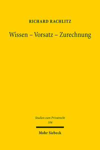 Vorderes Coverbild Wissen - Vorsatz - Zurechnung