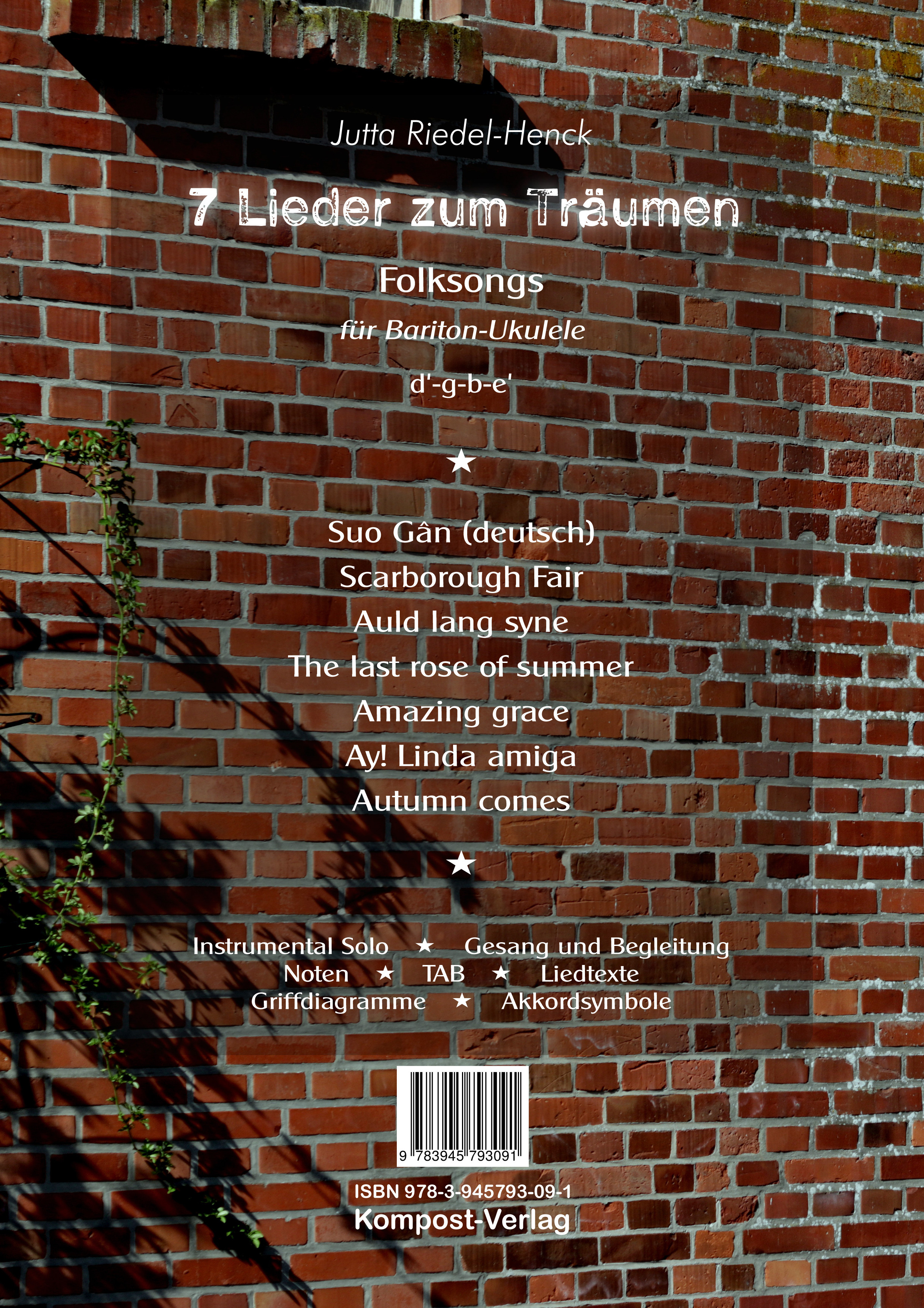 Rückseitencover 7 Lieder zum Träumen