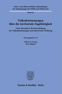Vorderes Coverbild Volksabstimmungen über die territoriale Zugehörigkeit.