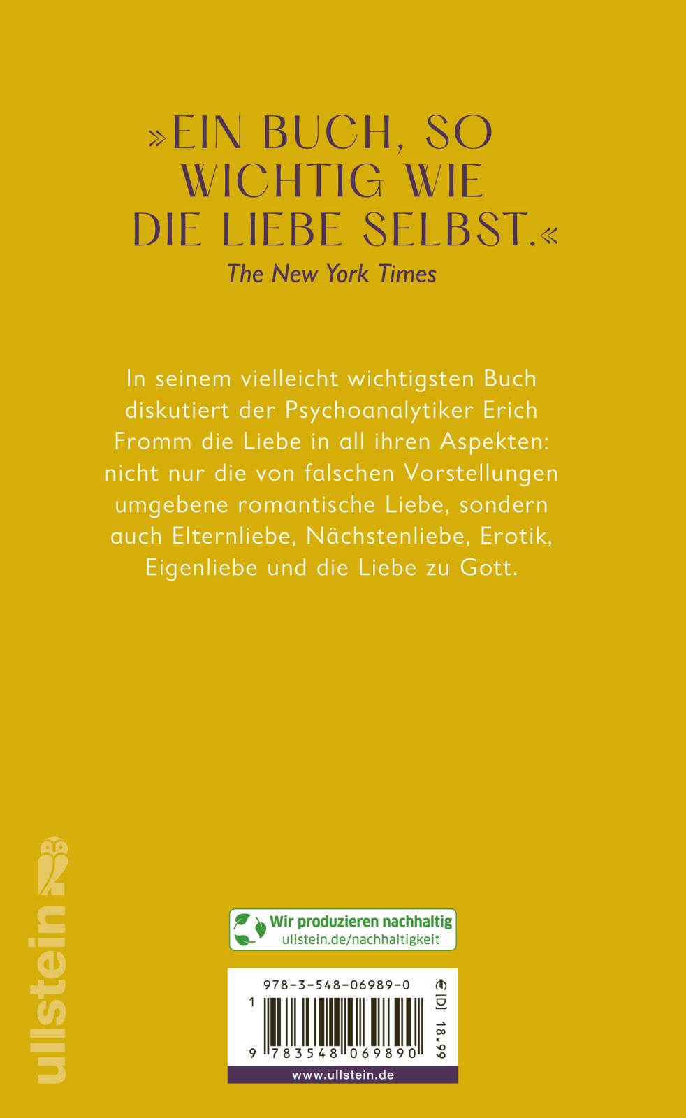 Rückseitencover Die Kunst des Liebens
